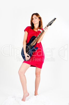 Funny woman with guitar