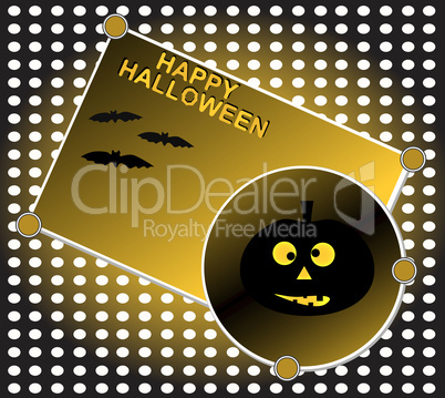 Grinning pumpkin at night. Halloween background