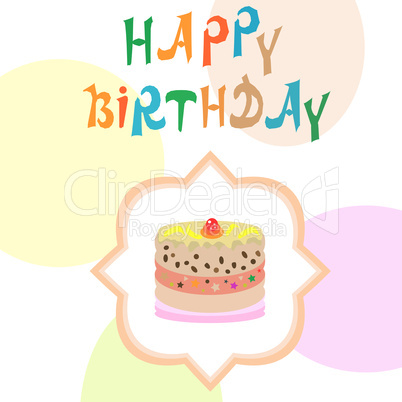 Birthday card with cupcake vector greetings card
