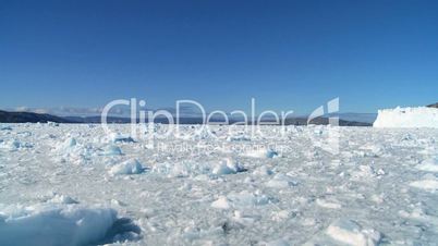 Glacial Ice Formations in a Frozen Sea