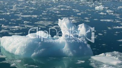 Glacial Ice Formations in a Frozen Sea