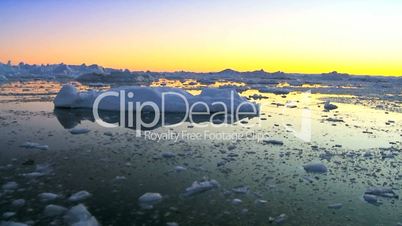 Dusk Over Frozen Arctic Glacial Ice