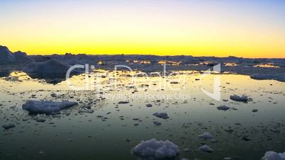 Sun Setting over Glacaial Ice