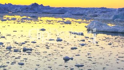 Sun Setting over Glacial Ice