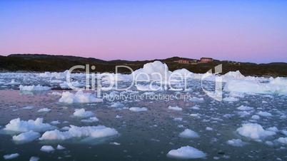 Colours at Dusk over Ice Floes