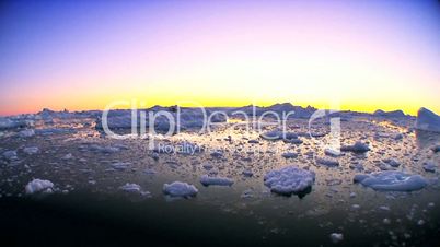 Wide Angle Arctic Ice at Sunset