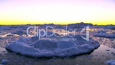 Sunset  over Icebergs & Ice Floes