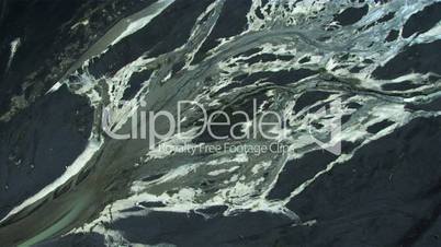 Aerial View of Glacial Meltwater in River Deltas, Arctic