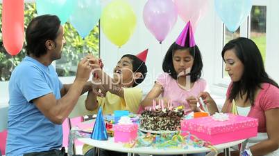 Young Ethnic Girl Enjoying Birthday Celebrations