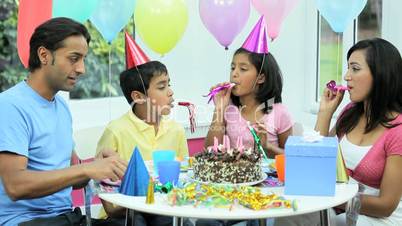 Little Ethnic Boy Enjoying Birthday Celebrations
