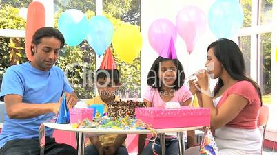 Young Ethnic Girl Enjoying Birthday Celebrations