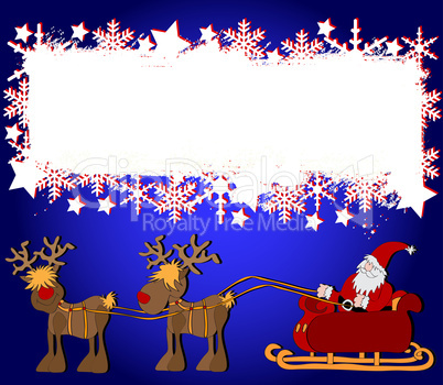 Grußkarte Weihnachtsmann mit Schlitten