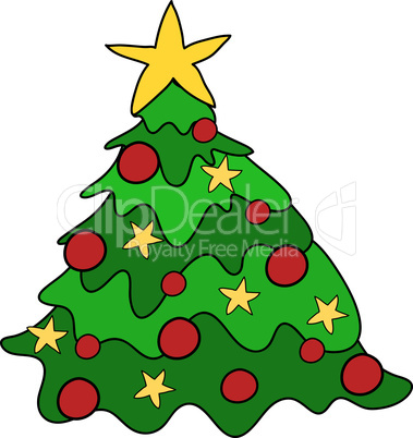 Weihnachtsbaum im Cartoonstil