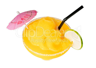 frozen mango margarita daiquiri isolated on white