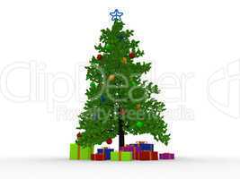 christmas tree and many gifts
