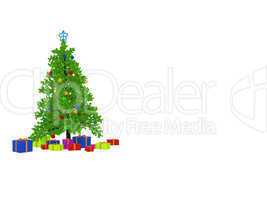 christmas tree 3d isolated on a white background