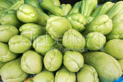 Background of organic choko Sechium edule vegetable pears