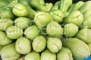 Background of organic choko Sechium edule vegetable pears