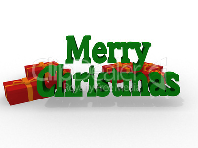 Red Merry Christmas 3D Lettering