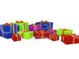 variety of gift boxes in different shape and color isolated