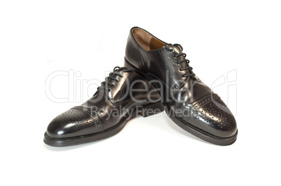 Black men's leather shoes.