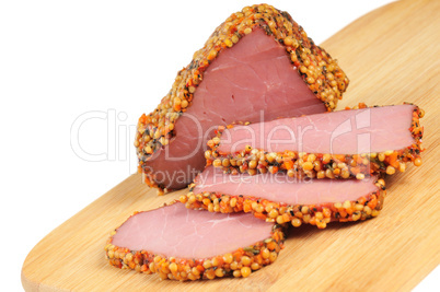 Piece of a ham with spices