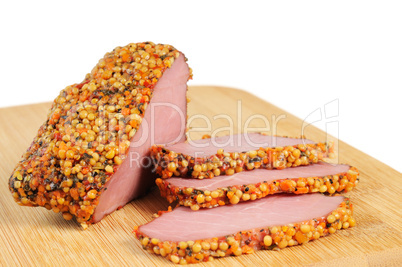 Piece of a ham with spices
