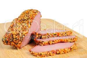Piece of a ham with spices