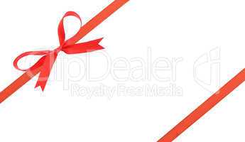 Red christmas ribbon and bow