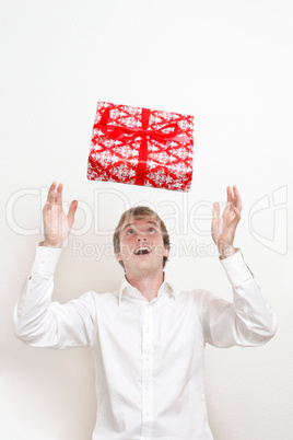Man with present