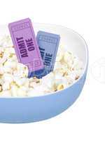 Popcorn and movie tickets