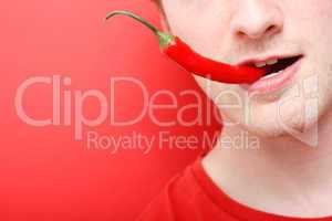 Eating chili pepper