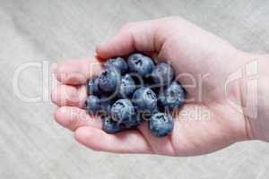 Handful of blueberries