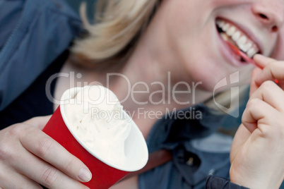 Girl eating ice cream