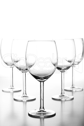 Empty wine glasses