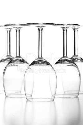 Empty wine glasses