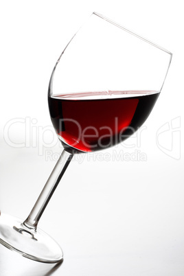 Tilted red wine