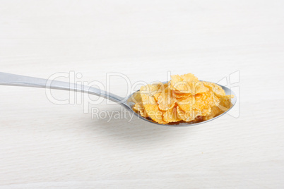 Spoon of cornflakes