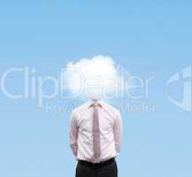 Businessman in cloud