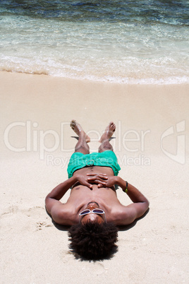 Sleeping on beach