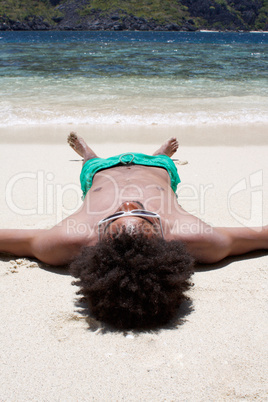 Sleeping on beach