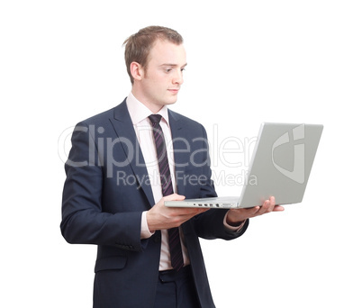 Business man with laptop