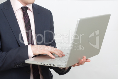 Business man with laptop