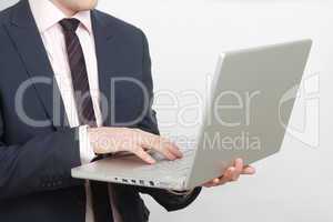 Business man with laptop