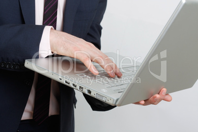 Business man with laptop