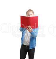 Student reading book