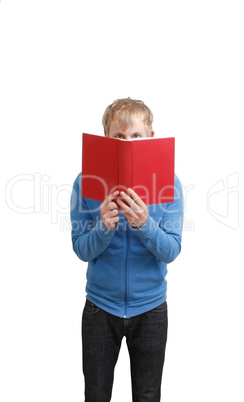 Student reading book