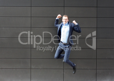 Business man jumping