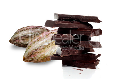 Cocoa fruit and dark chocolate