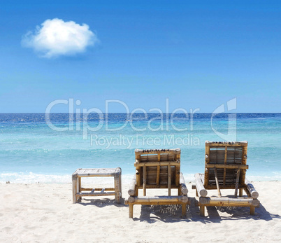 Beach chairs on beach